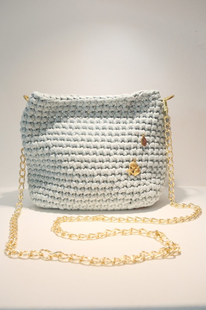 Baby blue Crocheted Handbag
