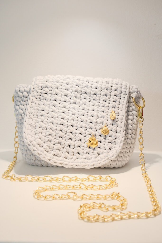 Light Gray Crocheted Handbag