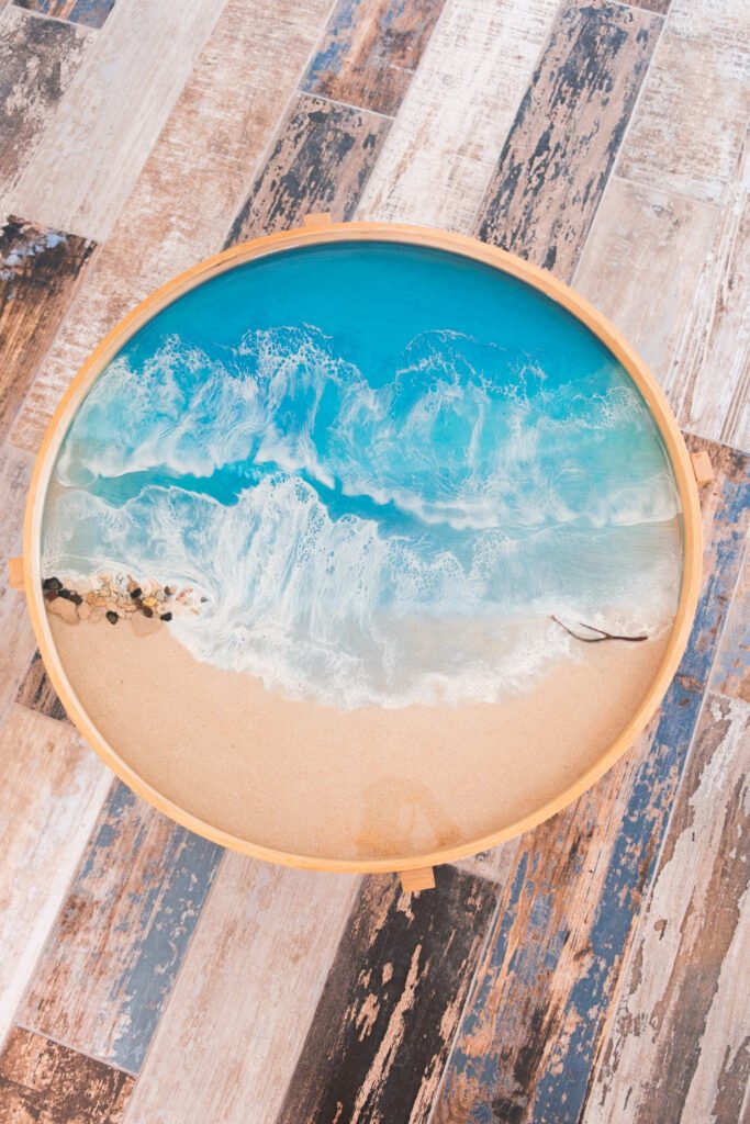 Beach Scene Resin Table